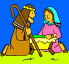 Dibujo Adoran al niño Jesús pintado por seba