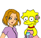 Dibujo Sakura y Lisa pintado por BERTA