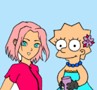 Dibujo Sakura y Lisa pintado por lola