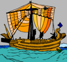 Dibujo Barco romano pintado por miguelin