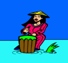 Dibujo Mujer tocando el bongó pintado por arantza