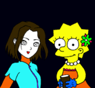 Dibujo Sakura y Lisa pintado por yoli