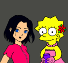 Dibujo Sakura y Lisa pintado por esmeralda