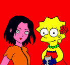 Dibujo Sakura y Lisa pintado por hugini