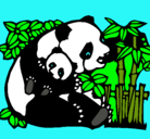 Dibujo Mama panda pintado por marcela