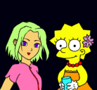 Dibujo Sakura y Lisa pintado por nereamallorca