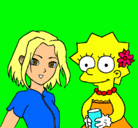Dibujo Sakura y Lisa pintado por LUCAS