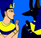 Dibujo Ramsés y Anubis pintado por jenni