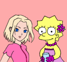 Dibujo Sakura y Lisa pintado por SuperStar