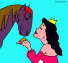 Dibujo Princesa y caballo pintado por Erika 