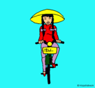 Dibujo China en bicicleta pintado por ruthi