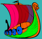 Dibujo Barco vikingo pintado por amalia