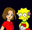 Dibujo Sakura y Lisa pintado por 4454245463