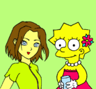Dibujo Sakura y Lisa pintado por LAKE