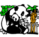 Dibujo Mama panda pintado por jorge