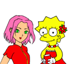 Dibujo Sakura y Lisa pintado por leo0 