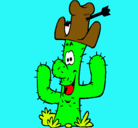 Dibujo Cactus con sombrero pintado por sebastian