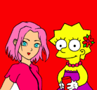Dibujo Sakura y Lisa pintado por tania