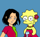 Dibujo Sakura y Lisa pintado por michelle 