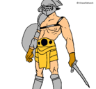 Dibujo Gladiador pintado por salcedo
