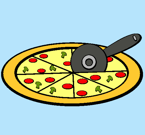 Dibujo Pizza pintado por paola