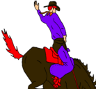 Dibujo Vaquero en caballo pintado por joaqu