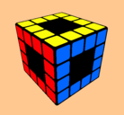 Dibujo Cubo de Rubik pintado por Ruffy