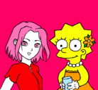 Dibujo Sakura y Lisa pintado por ivanna