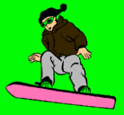 Dibujo Snowboard pintado por skate