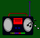 Dibujo Radio cassette 2 pintado por papanamericano
