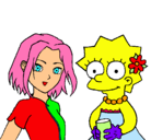 Dibujo Sakura y Lisa pintado por nadi 