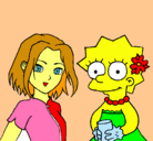 Dibujo Sakura y Lisa pintado por yeidisuperstar