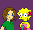 Dibujo Sakura y Lisa pintado por estefania
