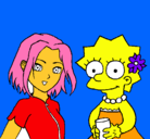 Dibujo Sakura y Lisa pintado por mafercita