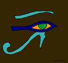 Dibujo Ojo Horus pintado por santiajito