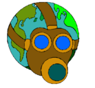 Dibujo Tierra con máscara de gas pintado por Berta
