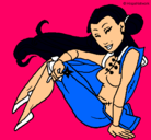Dibujo Princesa ninja pintado por Erika 