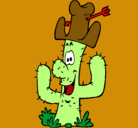 Dibujo Cactus con sombrero pintado por bero