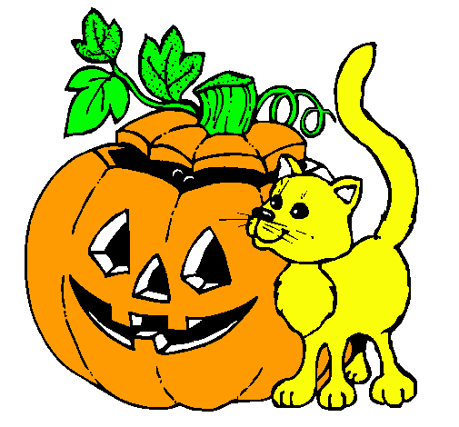 Calabaza y gato