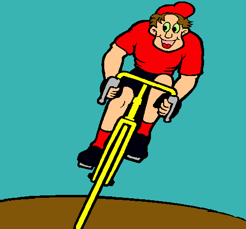 Dibujo Ciclista con gorra pintado por amalia