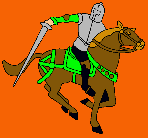 Dibujo Caballero a caballo IV pintado por amalia