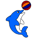 Dibujo Delfín jugando con una pelota pintado por alannne