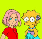 Dibujo Sakura y Lisa pintado por dddd