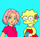 Dibujo Sakura y Lisa pintado por agustin