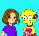 Dibujo Sakura y Lisa pintado por giovanna