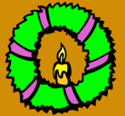 Dibujo Corona de navidad II pintado por sara