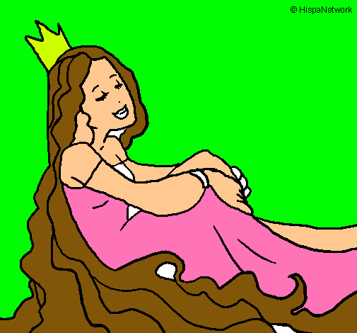 Dibujo Princesa relajada pintado por Erika 