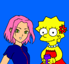 Dibujo Sakura y Lisa pintado por daishamari