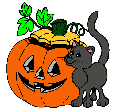 Calabaza y gato