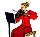 Dibujo Dama violinista pintado por lila